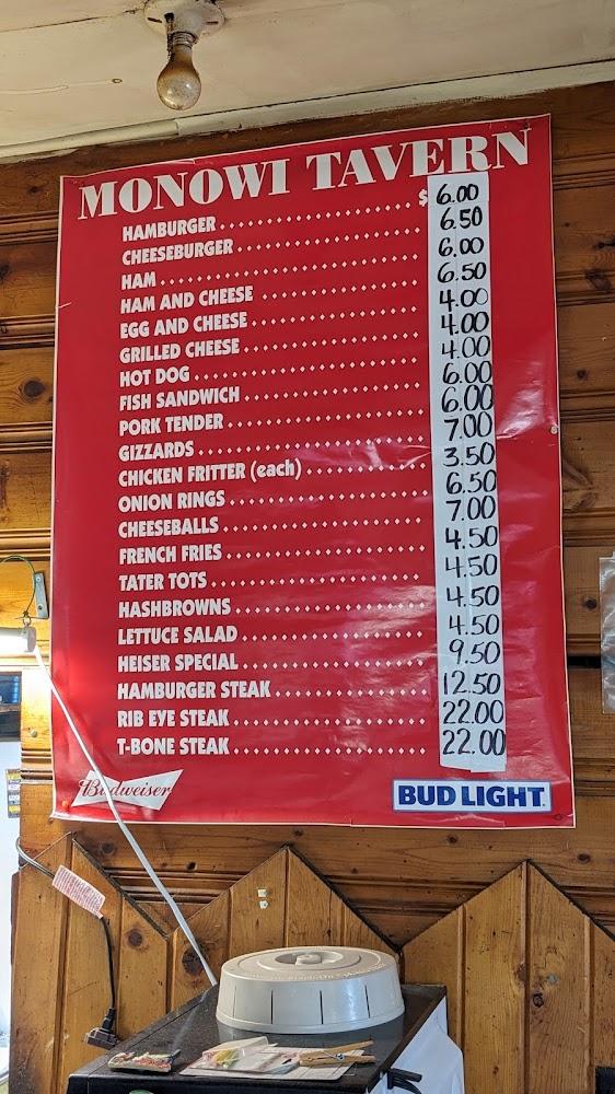 Monowi Tavern Menu image 1